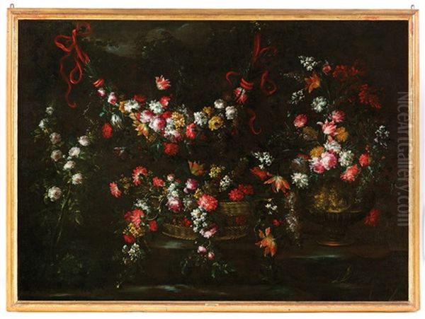 Pair Of Still Lifes With Flowers - view 1