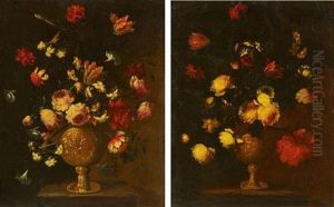 Zwei Gemalde. Blumenstucke by Margherita Caffi