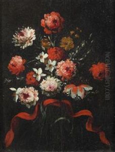 Mazzo Di Fiori Con Nastro Rosso by Margherita Caffi