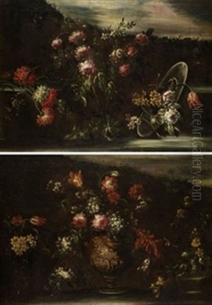Jarron De Flores (+ Composicion Floral; Pair) - view 1