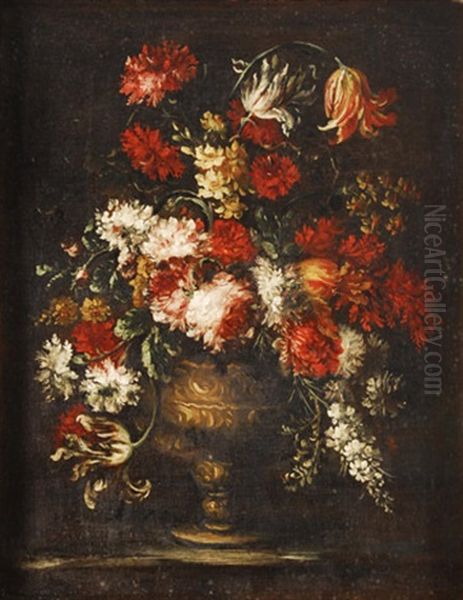 Flores Con Un Jarron De Bronce - view 1