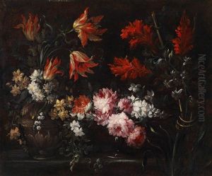 Rosen Und Tulpen In Einer Glasernen Schale (rose E Tulipani In Una Tazza Di Vetro)