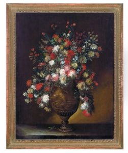 Blumenstillleben Mit Vergoldeter Prunkvase (un Mazzo Di Fiori In Un Vaso Fastoso Dorato) by Margherita Caffi