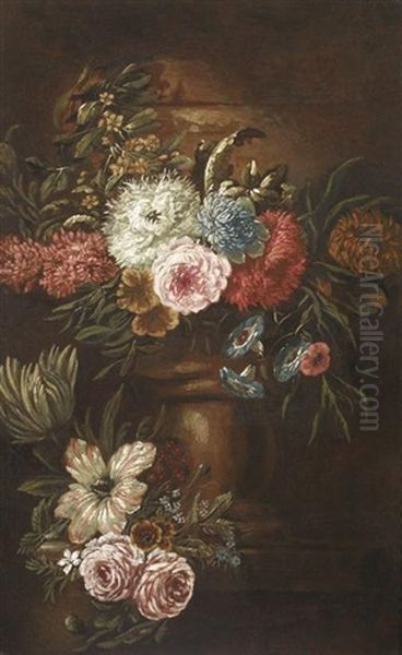 Blumenbouquett Mit Rosen, Astern Und Petunien - view 1