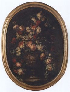 Natura Morta Di Fiori In Vaso Metallico by Margherita Caffi