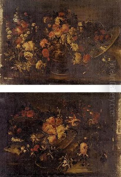 A Still Life Of Flowers In A Basket - view 1