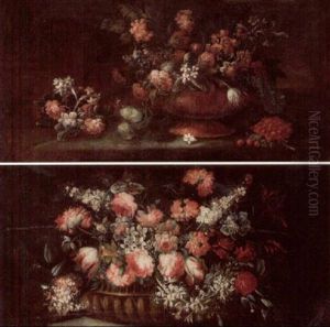 Blomsterstilleben Med Rosor, Tulpaner Och Pioner I Vas