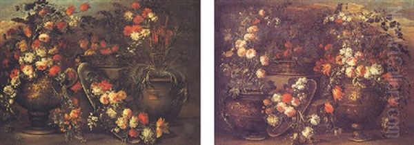 Nature Morte Con Fiori E Vasellame - view 1