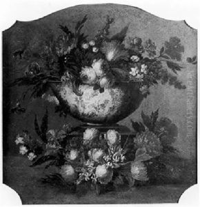 Nature Morte Aux Fleurs Dans Ue Coupe De Porcelaine