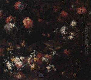 Still Life With Carnations And Other Flowers by Margherita Caffi
