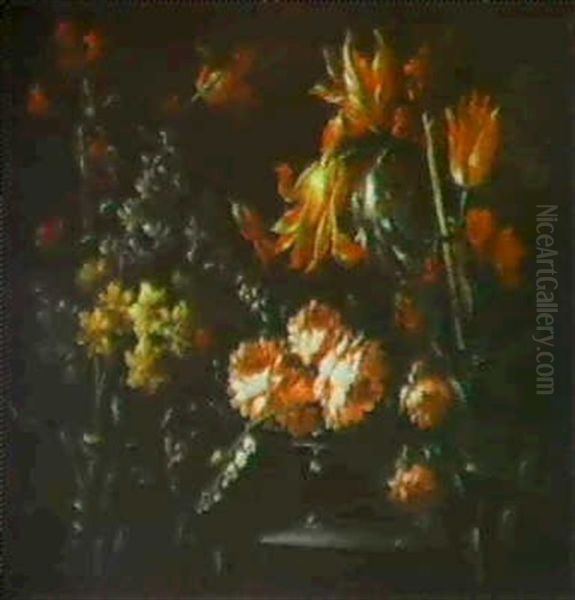 Blumenstilleben Von Rosen, Tulpen Und Celosien - view 1