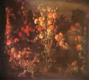 Une Nature Morte Aux Guirlandes De Fleurs by Margherita Caffi