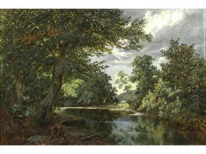 River View With Cattle And Sheep by Walter Wallor Caffyn