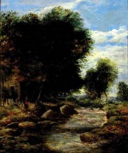 Rocky Stream In A Wooded Landscape by Walter Wallor Caffyn