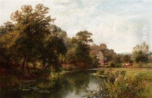 A Bright Morning On The Mole Near Dorking