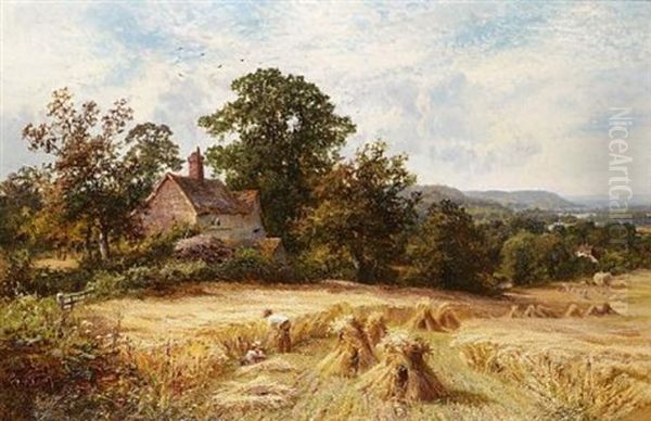 Harvest Time, Ewhurst, Surrey, Looking Towards Leith Hill - view 1