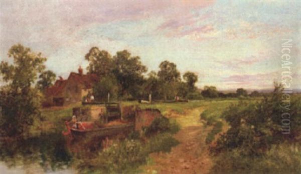 Evening, Old Locks On The Canal, Woking - view 1
