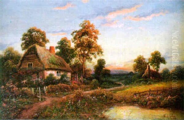 A Country River Landscape At Dusk - view 1