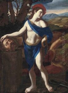 David With The Head Of Goliath (fragment) by Guido Cagnacci
