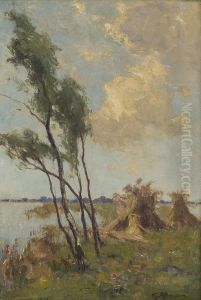 Hoystakker I Dikelandskap by Gerard Altmann