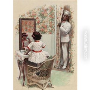 Young Girl At Her Toilette, Cream Of Wheat Advertisement by William V. Cahill