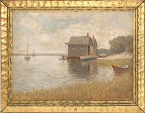 Fishing Shacks In The Harbor by Charles Drew Cahoon