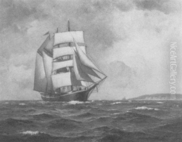 A Barkentine Under Sail - view 1
