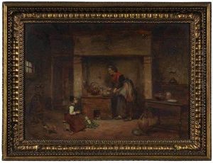In The Kitchen by Leon Emile Caille