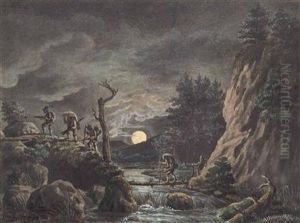 Die Wilderer Bei Mondschein by Karl Altmann