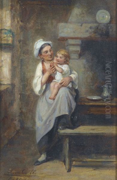 Kucheninterieur Mit Mutter Und Kind - view 1