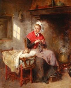 Interieur Mit Mutter Und Kind by Leon Emile Caille