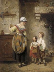 Taking Lunch To School by Leon Emile Caille