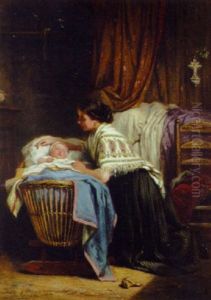 The Watchful Mother by Leon Emile Caille