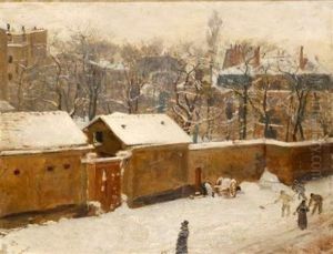 Temps De Neige A Paris by Gustave Caillebotte