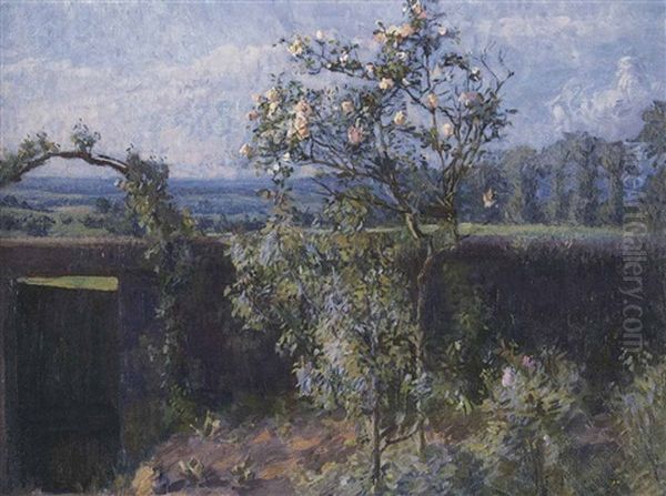 Vue De La Vallee De L'yerres Et Du Jardin De La Propriete Familiale De L'artiste - view 1