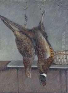 Deux Faisans Suspendus by Gustave Caillebotte