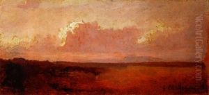 Paysage, Effet De Soleil Couchant by Gustave Caillebotte