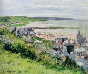 La Plage De Trouville, Vue De La Corniche by Gustave Caillebotte