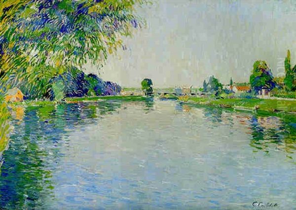 Vue De La Seine Vers Le Pont De Bezons - view 1