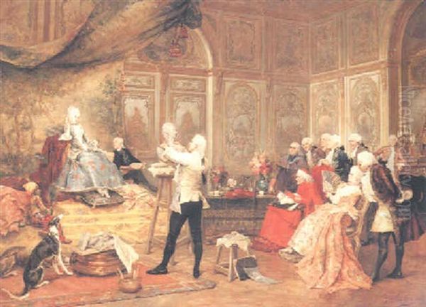 The Sculptor Payot Sculpting A Bust Of The Contesse Du Bary - view 1