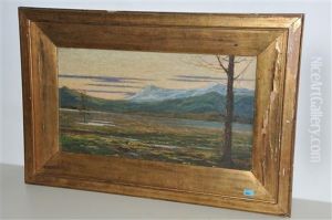 Gebirgslandschaft In Der Dammerung by Gerolamo Cairati