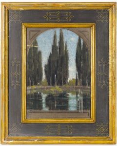 Der Cypressenteich In Der Villa Falconieri by Gerolamo Cairati