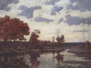 Herbstliche Uferlandschaft by Gerolamo Cairati