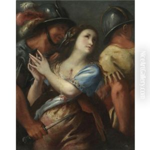 The Martyrdom Of A Female Saint (saint Lucia?) by Francesco del Cairo