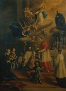 Der Hl. Aloysius Von Gonzaga Empfangt Die Erstkommunion Durch Den Hl. Karl Borromaus, Erzbischof Von Mailand