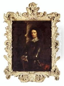 Portrait Of Marchese Giovan Francesco Serra Di Cassano Standing In Armour by Francesco del Cairo