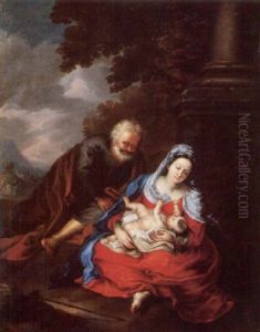 The Rest On The Flight Into Egypt by Francesco del Cairo
