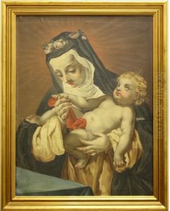 Santa Rosa Da Lima Col Bambin Gesu' by Francesco Antonio Altobello