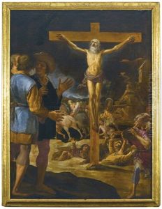 The Crucifixion Of A Male Saint, Possibly St. Philip by Eugenio Cajes