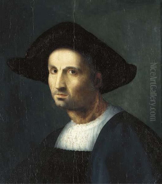 Portrait Of A Gentleman, Bust-length, In A Black Coat And Hat - view 1